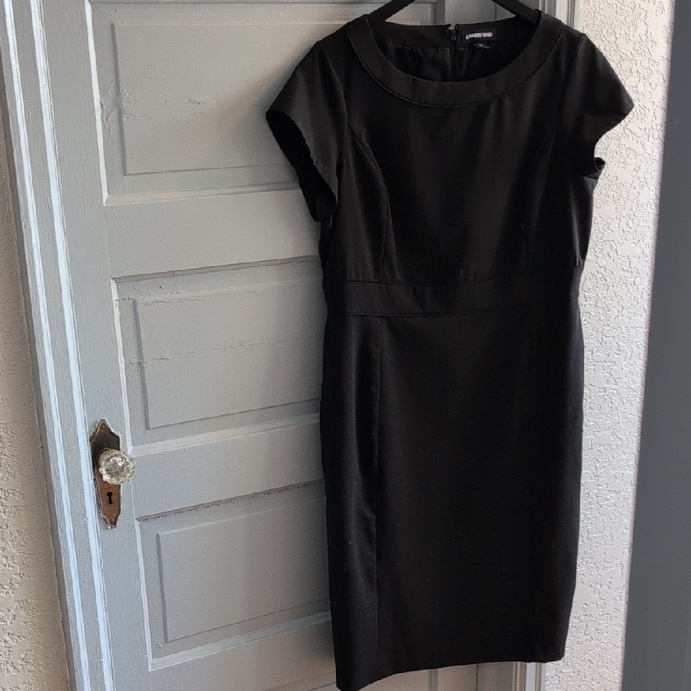Lands' End Classic Black Midi Dress